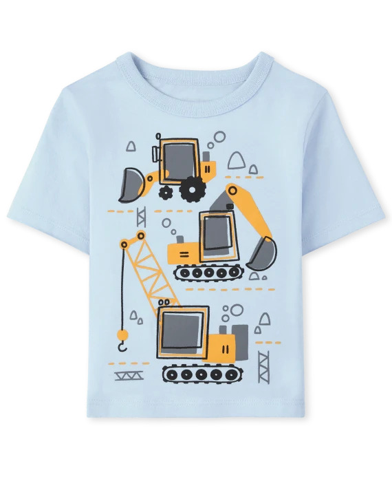 Boys Construction Graphic T-Shirt by Children's Place.